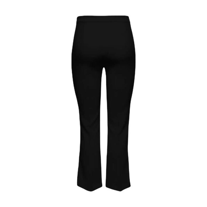 Only women black kick flare trousers astrid life hw with high waist and sleek smooth fabric finish