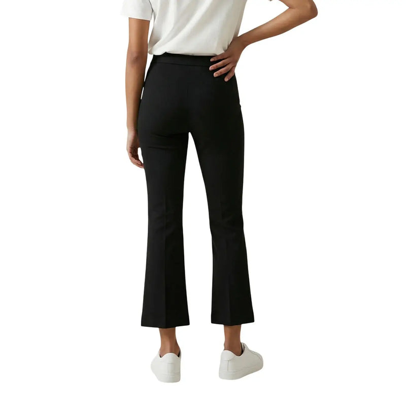Only Women black kick flare trousers Astrid life HW featuring high-waisted sleek tailored fit in a smooth fabric