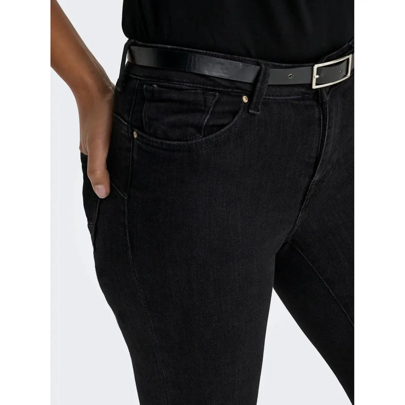 Only Schwarze Damenjeans aus Bio-Baumwolle mit elegantem, figurbetontem Schnitt und dezenten Waschungsdetails