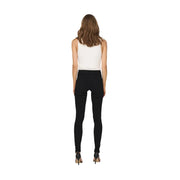 Only Schwarze, hochgeschnittene Skinny-Jeans für Damen aus einem dehnbaren Viskose-Mischgewebe, von hinten gesehen