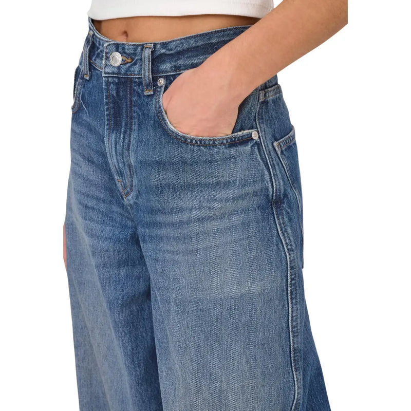 Only Damen-Jeans im Barrel-Stil aus Baumwoll-Denim mit klassischem Fünf-Taschen-Design und silberfarbenen Beschlägen