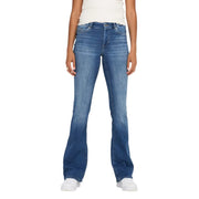 Only Women blue denim jeans cotton blend with faded wash classic five-pocket design and flare leg style