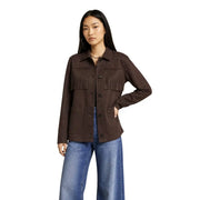 Only women brown suede blazer jacket featuring fringe detailing on the chest pockets in a stylish design