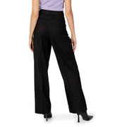 Black high-waisted wide-leg trousers with tailored fit and pleats in viscose blend by Only Women
