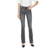Dark gray cotton stretch denim jeans for women with a straight-leg and slightly flared cut by Only