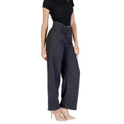 Dark gray wide-leg wool blend trousers with subtle textured pattern from Only women fall winter collection