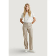 Only women beige straight-leg trousers with a clean tailored fit subtle creases viscose regular fit