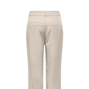 Only women straight trousers in beige viscose with a clean tailored fit and subtle stitching details