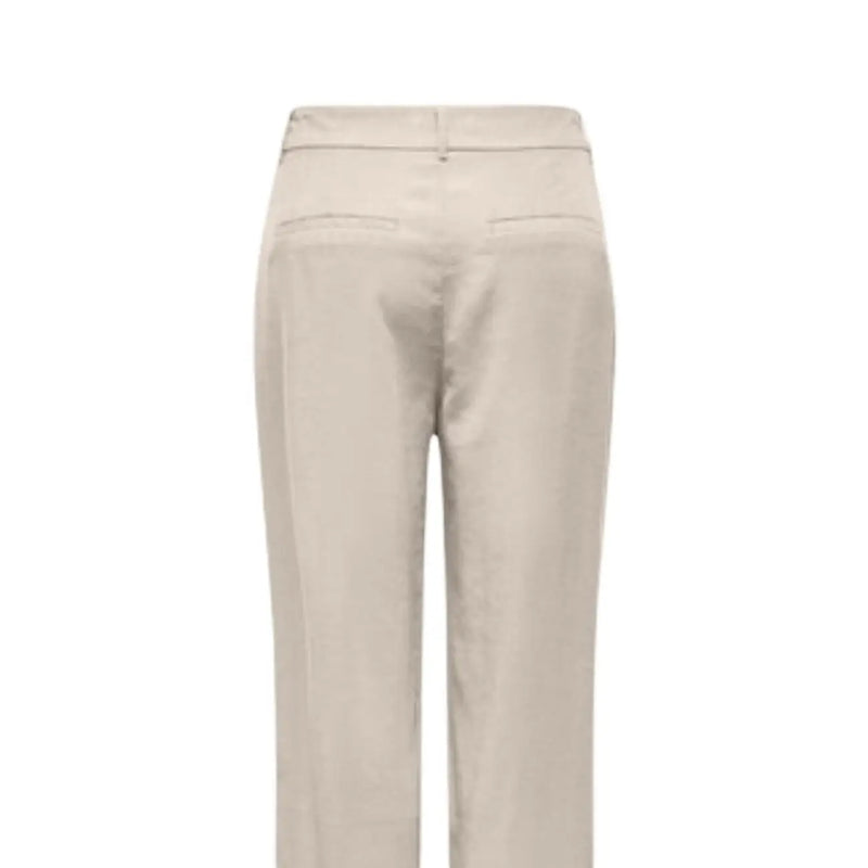 Only women straight trousers in beige viscose with a clean tailored fit and subtle stitching details