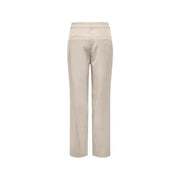 Beige only women straight trousers with viscose fabric regular fit and subtle back pockets shown from the back side