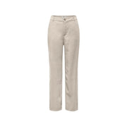 Beige viscose only women straight-leg chino trousers with classic button and zipper closure regular fit