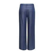Dark blue wide-leg straight trousers for women made of smooth lyocell material gianna pant by Only