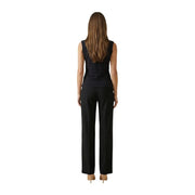 Black sleeveless only women top with cowl neck, sleek tailored fit, subtle seam detailing, made of viscose fabric