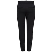 Black lace viscose blend tailored trousers for women with slim fit and elasticated waistband fall winter wear