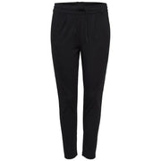 Only women black tapered trousers with drawstring waistband and subtle pleats in lace viscose blend for fall winter