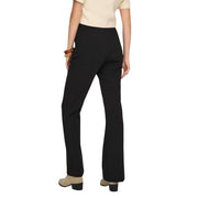 Black high-waisted flared only women trousers in smooth tailored viscose blend fabric for spring summer wear