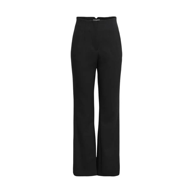 Black high-waisted wide-leg tailored trousers for women made from viscose blend for spring summer use