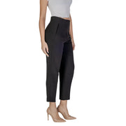 Black only women trousers with high waist zip front pockets sleek tailored fit and subtle front pleats