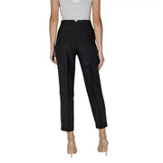 Black high-waisted tailored trousers with zip front pockets and subtle waist pleats from Only Women collection