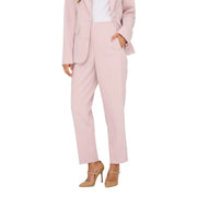 Only women soft pink tailored suit pants with sleek straight-leg cut and subtle creases featuring zip front pockets
