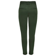 Only women slim-fit dark green viscose blend trousers with elastic waistband and two back pockets size s viewed from back