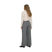 Gray wide-leg polyester trousers with subtle geometric pattern for women fall winter by Only