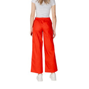 Bright red satin wide-leg trousers with elastic waistband from Only Women spring summer 15344272 collection