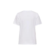 Only women white cotton short round neck t shirt size s with simple crew neck and short sleeves