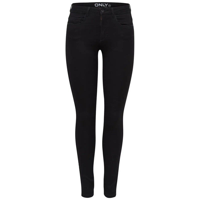 Only women’s black skinny jeans in comfort denim with a sleek form-fitting design for fall winter wear