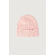 Calvin Klein Jeans Women Cap: Pale pink knitted beanie with a folded brim