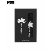 Black palm angels men cotton underwear in sleek box with white palm tree and brand logo design