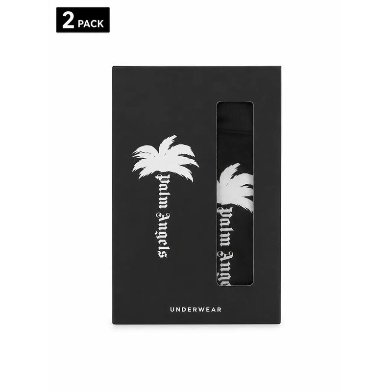 Black palm angels men cotton underwear in sleek box with white palm tree and brand logo design