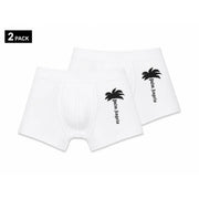 White palm angels cotton boxer briefs with black palm tree and brand logo embroidery for men in black color