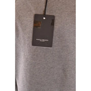 Graues Sweatshirt aus melierter Baumwolle mit schwarzem Paolo Pecora Milano-Markenetikett aus der Herrenstrickkollektion von Paolo Pecora.