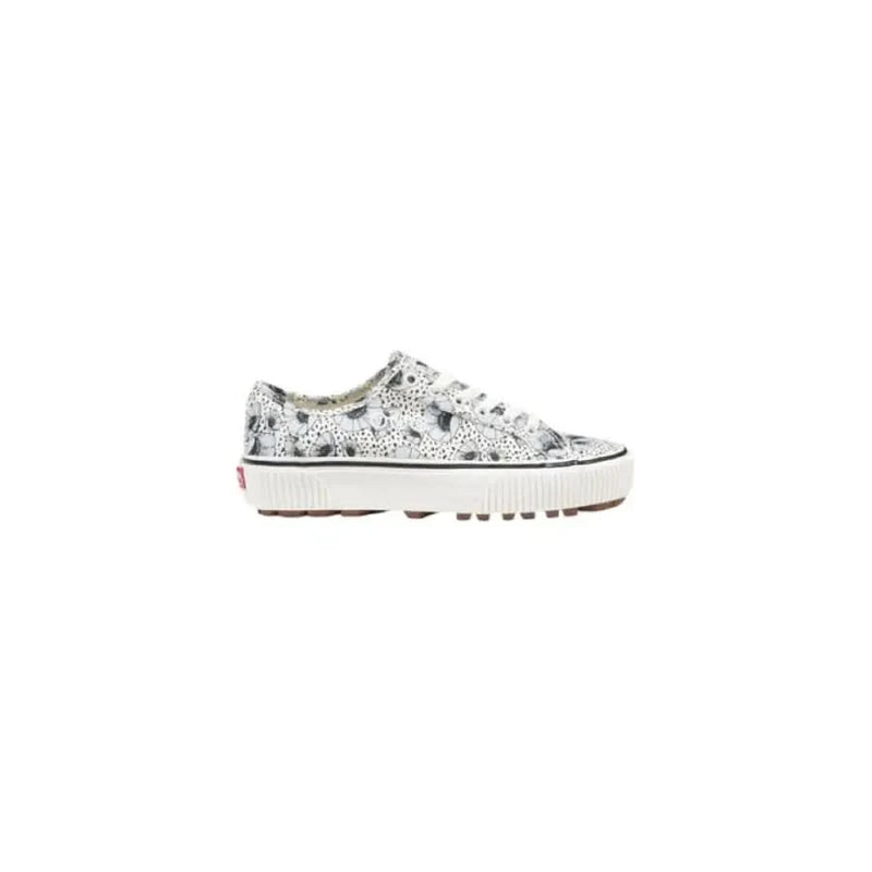 Vans Women’s White Floral Leather Sneakers with a stylish patterned platform design