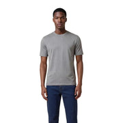 Kurzarm-T-Shirt mit Muster aus grauem, strukturiertem Stoff mit dezentem Muster und kurzen Ärmeln