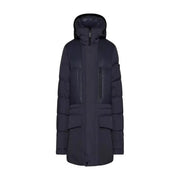 Peuterey men blue hooded polyamide puffer jacket with front zipper closure and two large patch pockets