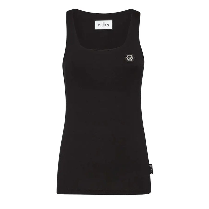 Philipp Plein Black Cotton Sleeveless Tank Top for Women