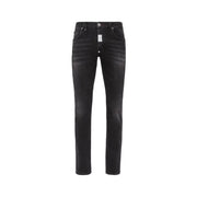 Dark grey slim-fit denim jeans with subtle fading from Philipp Plein for women