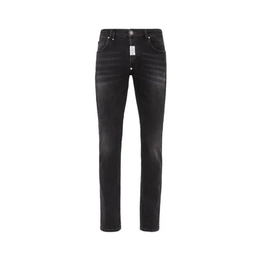 Philipp Plein black stretch cotton slim fit jeans for women with subtle fading details