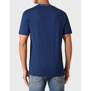 Marineblaues Philipp Plein Herren-Kurzarmshirt t-shirt mit dezentem Logobesatz aus Baumwollstoff am Halsausschnitt