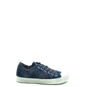 Philippe Modell blaue Stoff-Sneaker für Damen mit marineblauem Wildleder-Niedrigschafttop Design und weiße Gummisohle für Frühling/Sommer