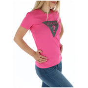 Pink Guess logo T-shirt displayed in a product image providing stylish casual wear