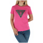 Pink Guess T-shirt displayed on a product page, ideal for casual wear and stylish looks