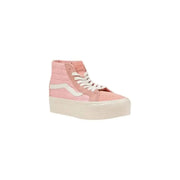 Pink high-top platform sneaker from Vans Women Sneakers in leather with laces
