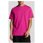 Pink short-sleeved round neck T-shirt from Lyle & Scott for men’s casualwear
