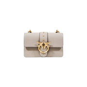 Pinko beige polyurethane crossbody bag with gold bird clasp