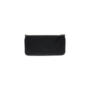 Pinko black leather zip bag with sleek minimalist design, gold zipper and inside pockets