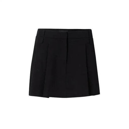 Pinko Mini-jupe plissée noire avec ceinture tailleur et plis structurés