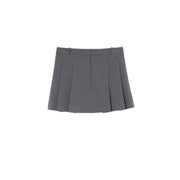 Pinko grey women’s pleated mini skirt in dark gray with tailored waistband from spring summer collection